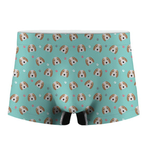 Adorable Beagle Puppy Pattern Print Men's Boxer Briefs