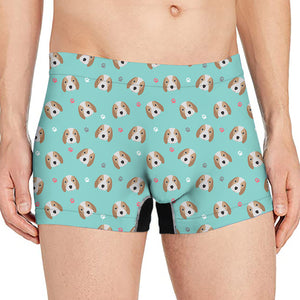 Adorable Beagle Puppy Pattern Print Men's Boxer Briefs