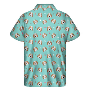 Adorable Beagle Puppy Pattern Print Men's Short Sleeve Shirt