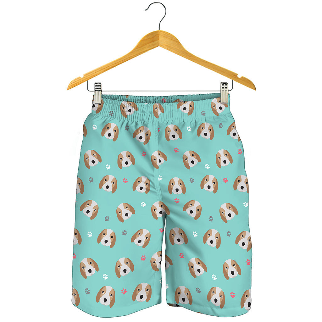 Adorable Beagle Puppy Pattern Print Men's Shorts