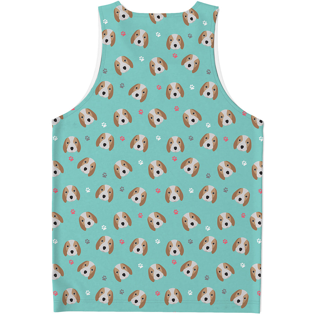 Adorable Beagle Puppy Pattern Print Men's Tank Top