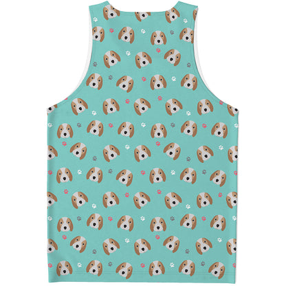 Adorable Beagle Puppy Pattern Print Men's Tank Top