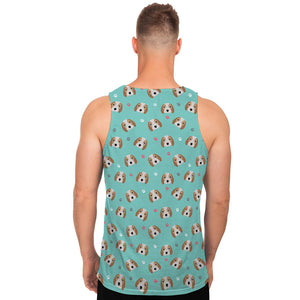 Adorable Beagle Puppy Pattern Print Men's Tank Top