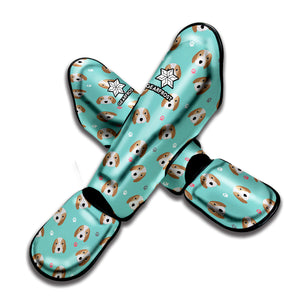 Adorable Beagle Puppy Pattern Print Muay Thai Shin Guard