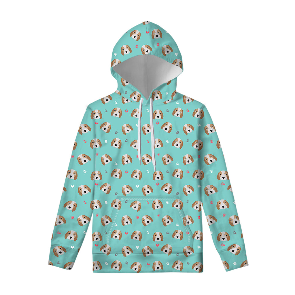 Adorable Beagle Puppy Pattern Print Pullover Hoodie