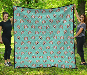 Adorable Beagle Puppy Pattern Print Quilt