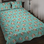 Adorable Beagle Puppy Pattern Print Quilt Bed Set