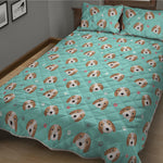 Adorable Beagle Puppy Pattern Print Quilt Bed Set