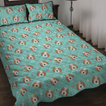 Adorable Beagle Puppy Pattern Print Quilt Bed Set