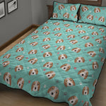 Adorable Beagle Puppy Pattern Print Quilt Bed Set