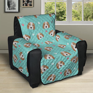 Adorable Beagle Puppy Pattern Print Recliner Protector