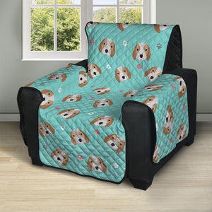 Adorable Beagle Puppy Pattern Print Recliner Protector