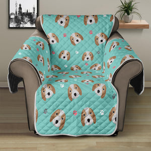 Adorable Beagle Puppy Pattern Print Recliner Protector