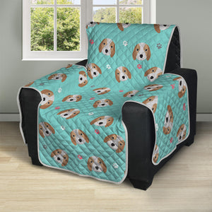 Adorable Beagle Puppy Pattern Print Recliner Protector