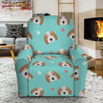 Adorable Beagle Puppy Pattern Print Recliner Slipcover