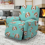 Adorable Beagle Puppy Pattern Print Recliner Slipcover