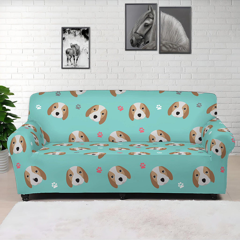 Adorable Beagle Puppy Pattern Print Sofa Cover