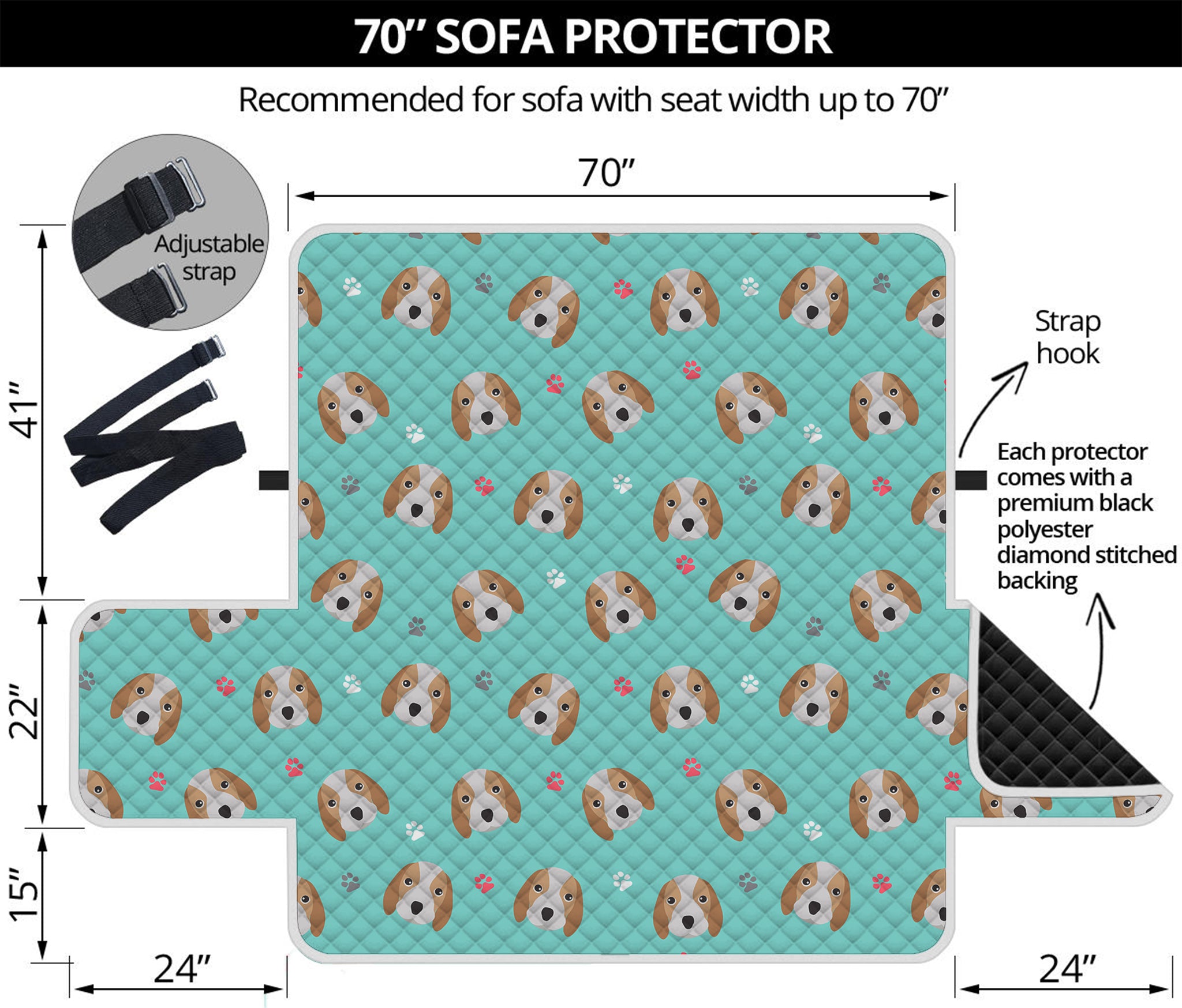 Adorable Beagle Puppy Pattern Print Sofa Protector