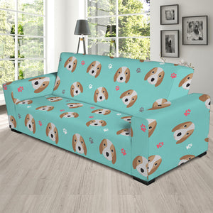 Adorable Beagle Puppy Pattern Print Sofa Slipcover