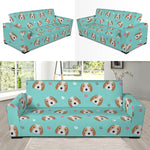 Adorable Beagle Puppy Pattern Print Sofa Slipcover