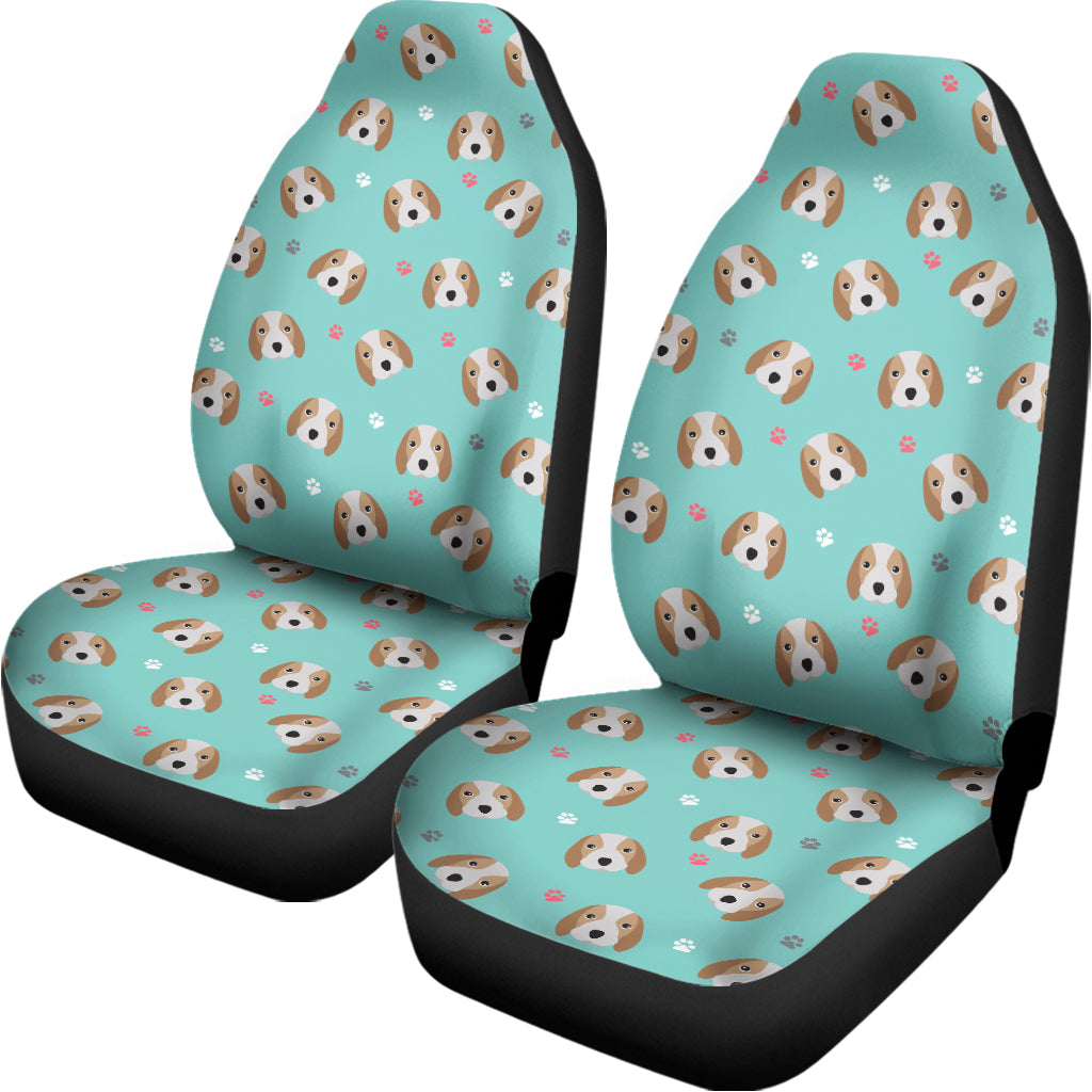 Adorable Beagle Puppy Pattern Print Universal Fit Car Seat Covers