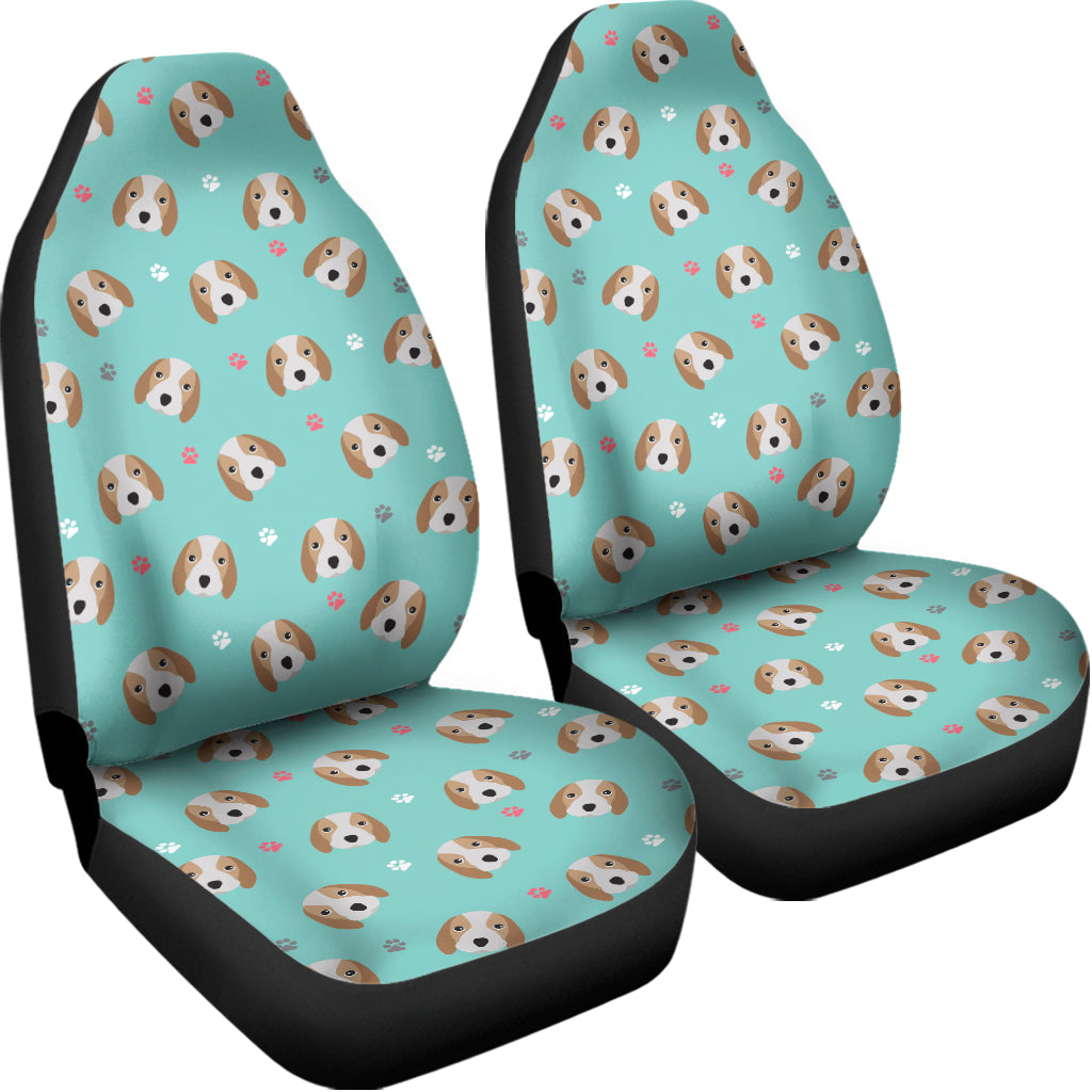 Adorable Beagle Puppy Pattern Print Universal Fit Car Seat Covers