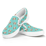 Adorable Beagle Puppy Pattern Print White Slip On Shoes