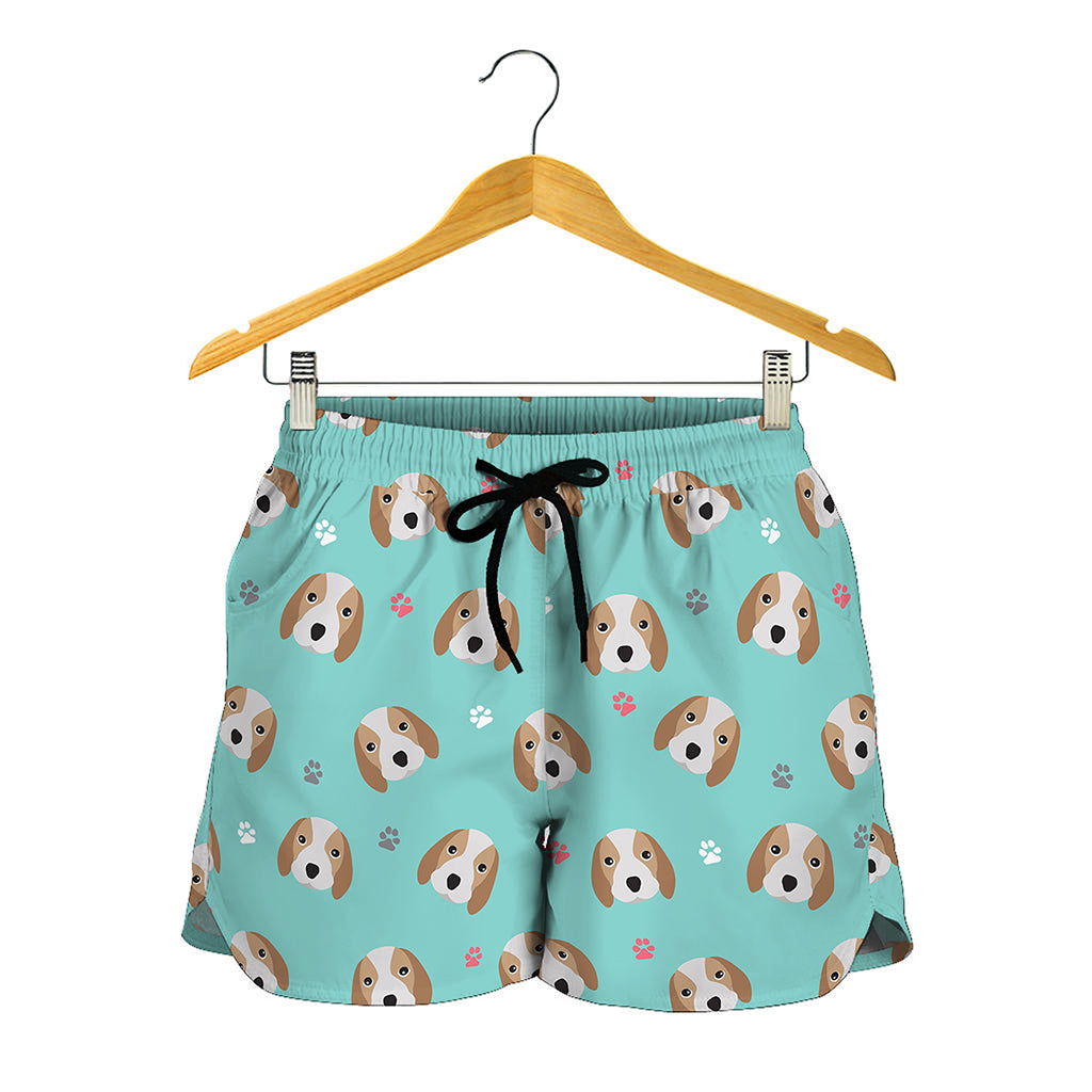 Adorable Beagle Puppy Pattern Print Women's Shorts