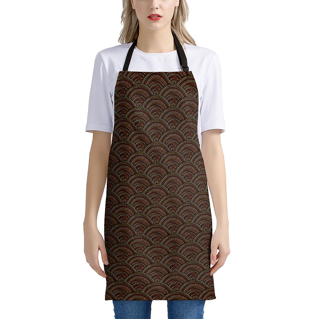 African Afro Dot Pattern Print Apron