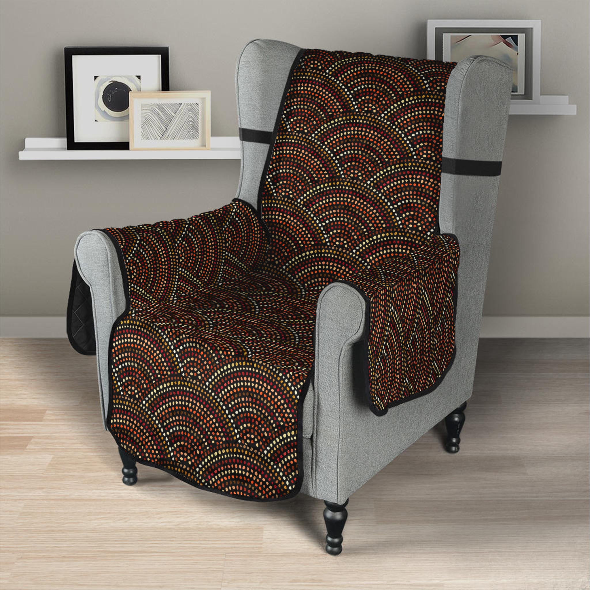 African Afro Dot Pattern Print Armchair Protector