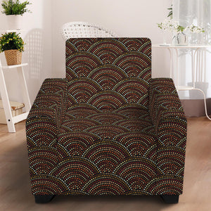 African Afro Dot Pattern Print Armchair Slipcover