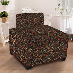 African Afro Dot Pattern Print Armchair Slipcover