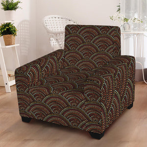 African Afro Dot Pattern Print Armchair Slipcover