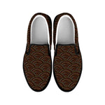 African Afro Dot Pattern Print Black Slip On Shoes