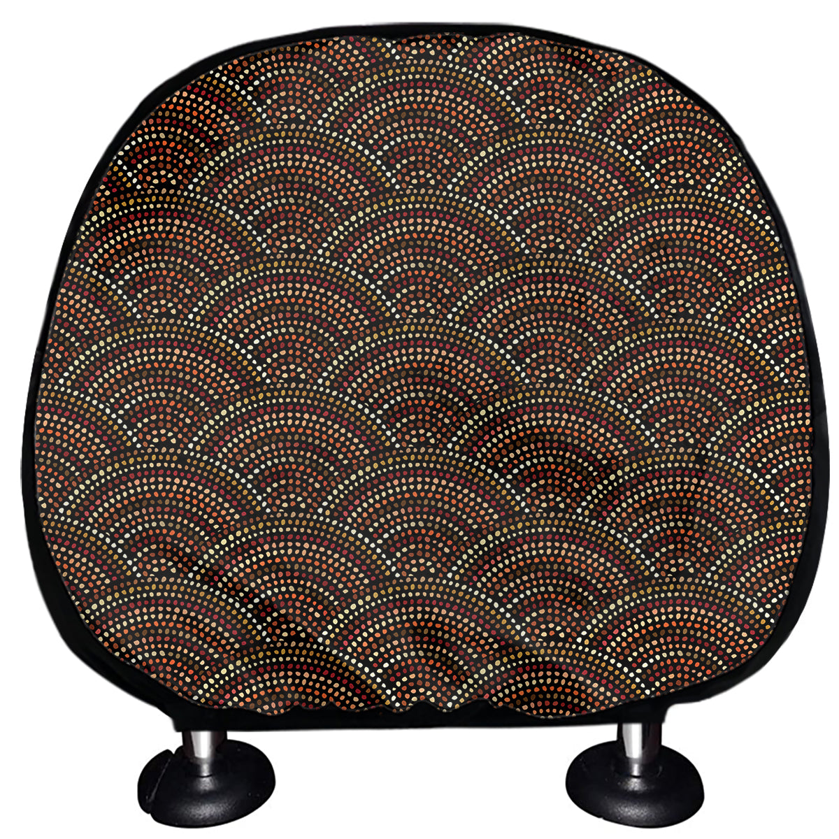 African Afro Dot Pattern Print Car Headrest Covers