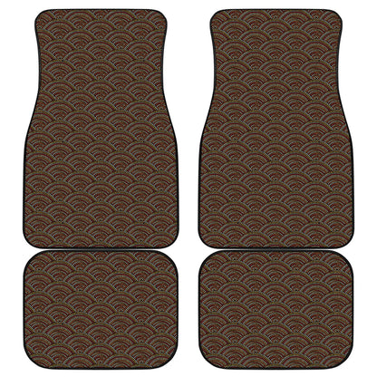 African Afro Dot Pattern Print Front and Back Car Floor Mats