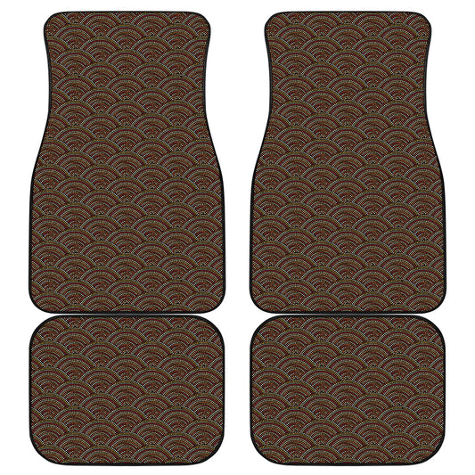 African Afro Dot Pattern Print Front and Back Car Floor Mats