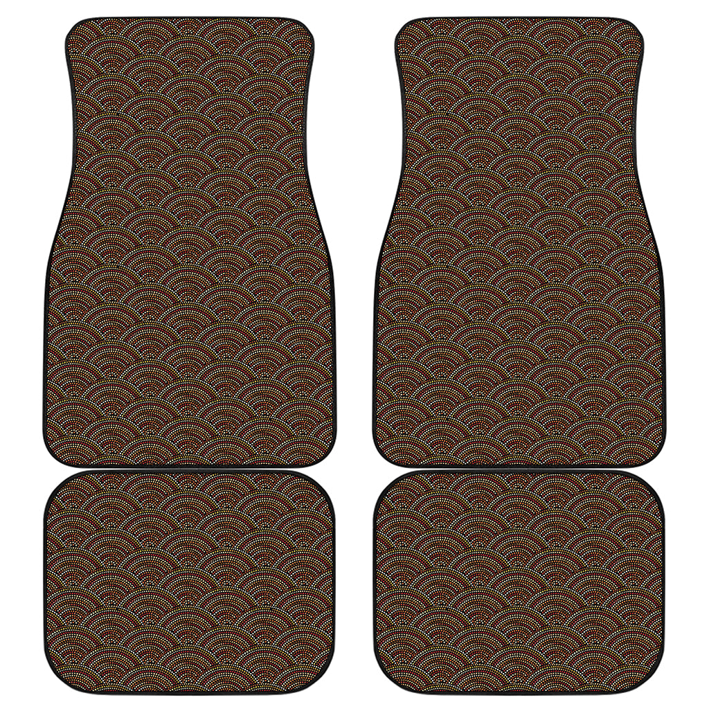 African Afro Dot Pattern Print Front and Back Car Floor Mats