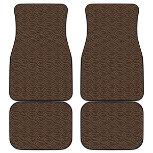 African Afro Dot Pattern Print Front and Back Car Floor Mats