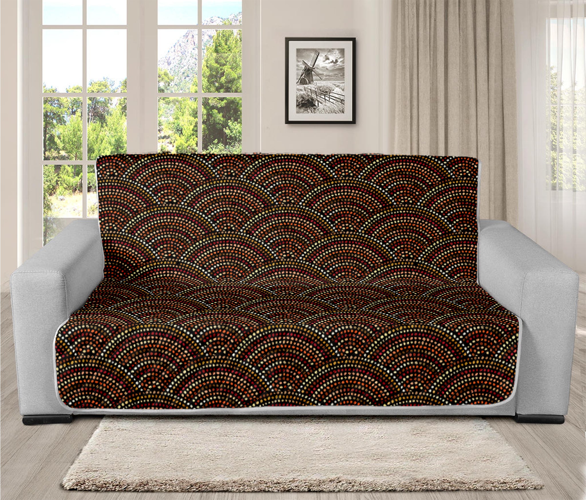 African Afro Dot Pattern Print Futon Protector