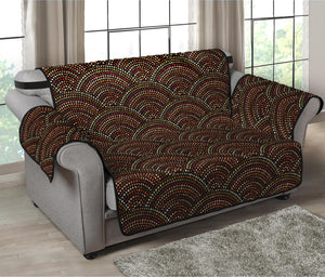 African Afro Dot Pattern Print Loveseat Protector