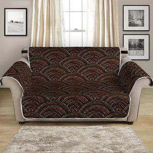 African Afro Dot Pattern Print Loveseat Protector