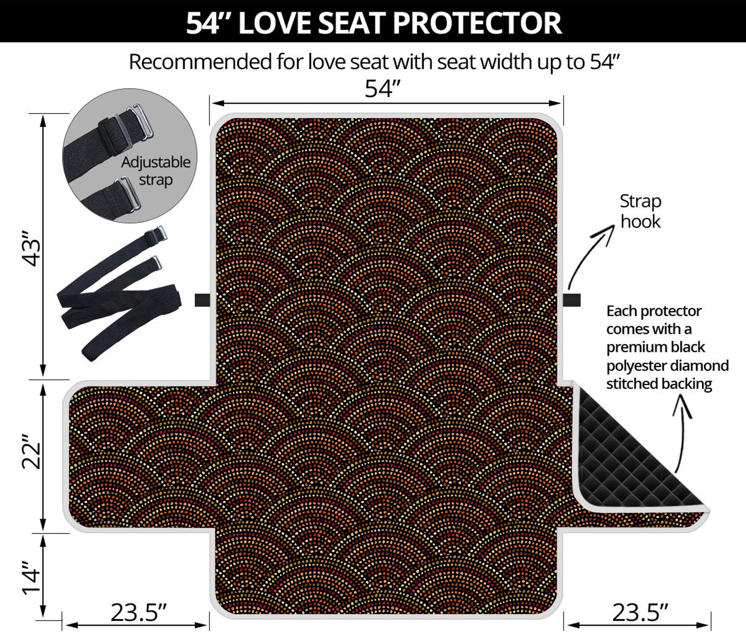 African Afro Dot Pattern Print Loveseat Protector