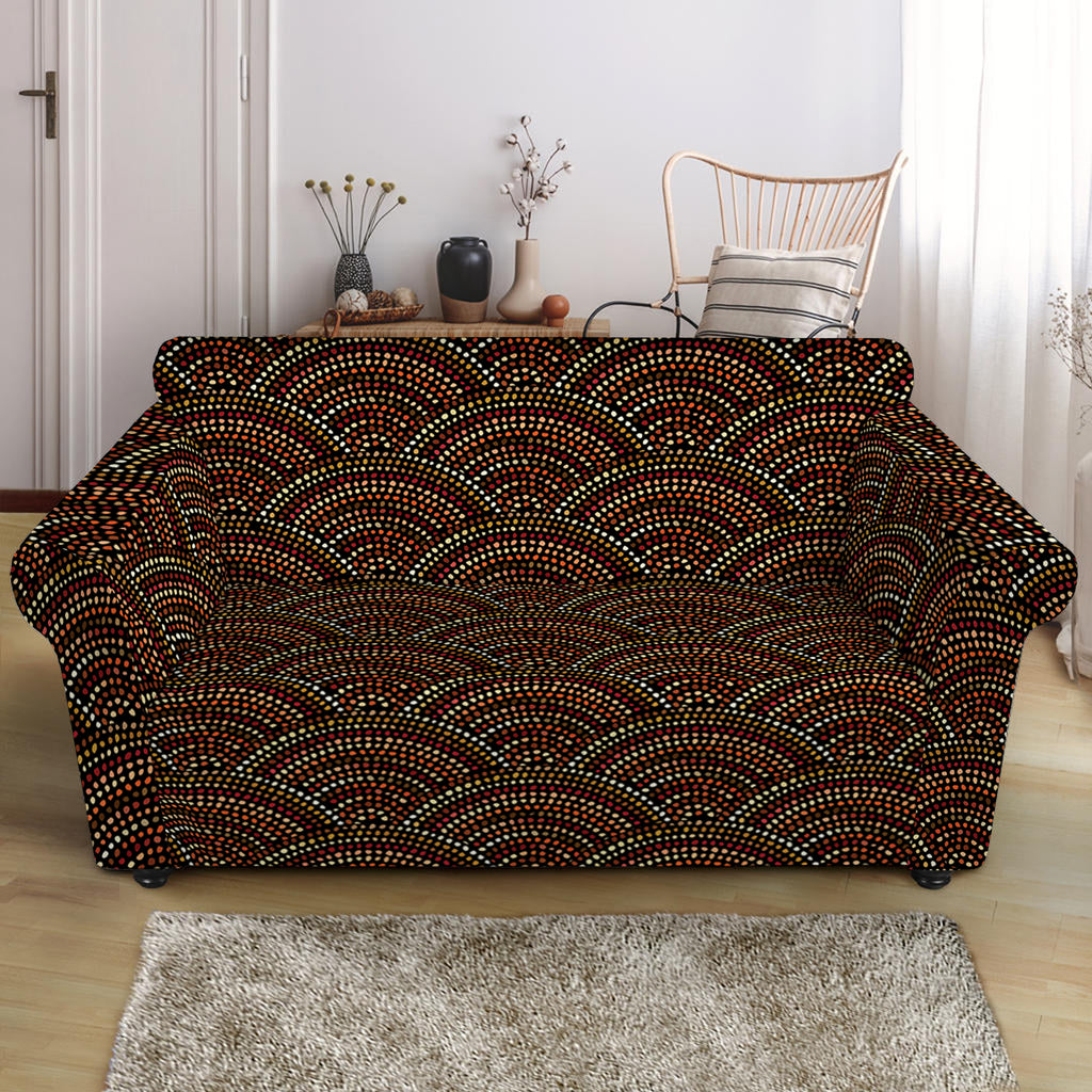 African Afro Dot Pattern Print Loveseat Slipcover