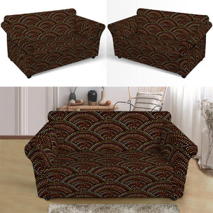 African Afro Dot Pattern Print Loveseat Slipcover