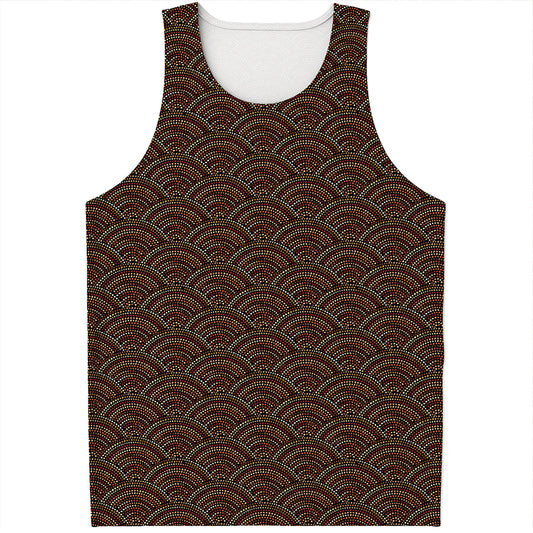 African Afro Dot Pattern Print Men's Tank Top