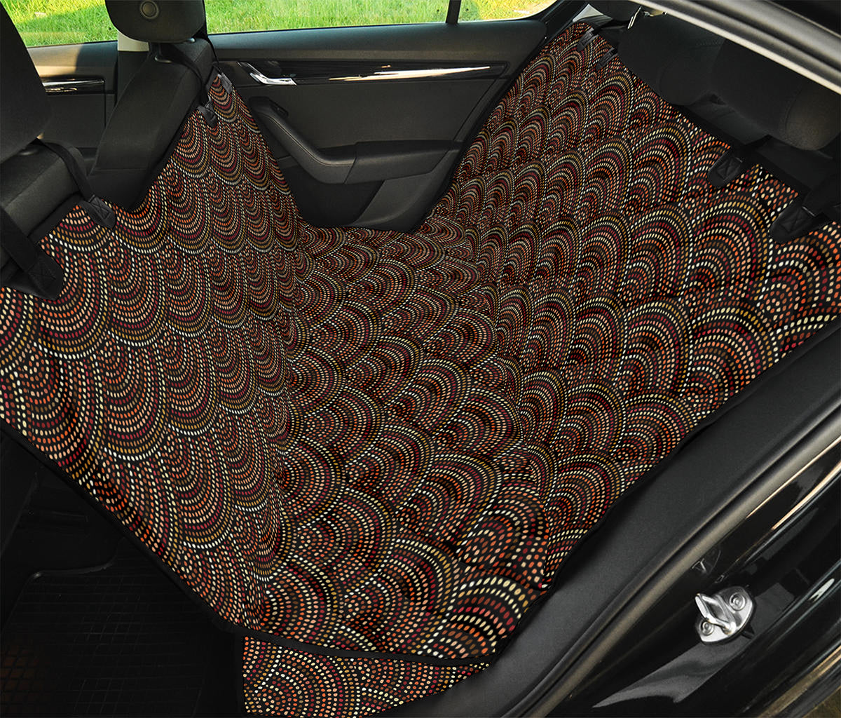 African Afro Dot Pattern Print Pet Car Back Seat Cover