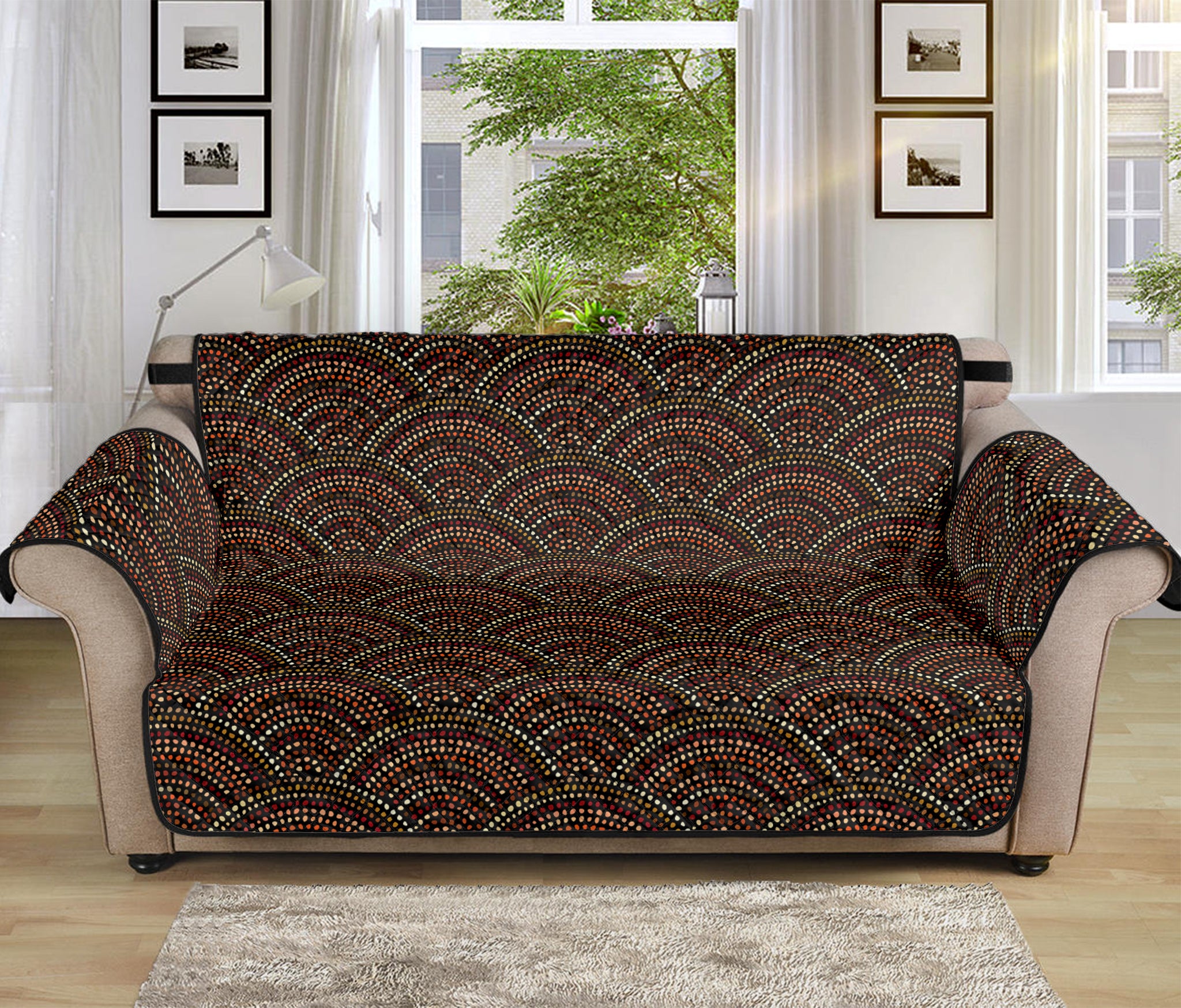 African Afro Dot Pattern Print Sofa Protector