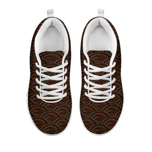 African Afro Dot Pattern Print White Sneakers