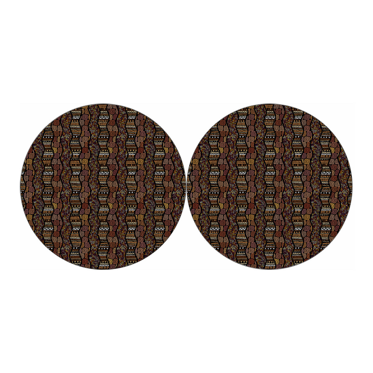 African Afro Inspired Pattern Print Car Coasters